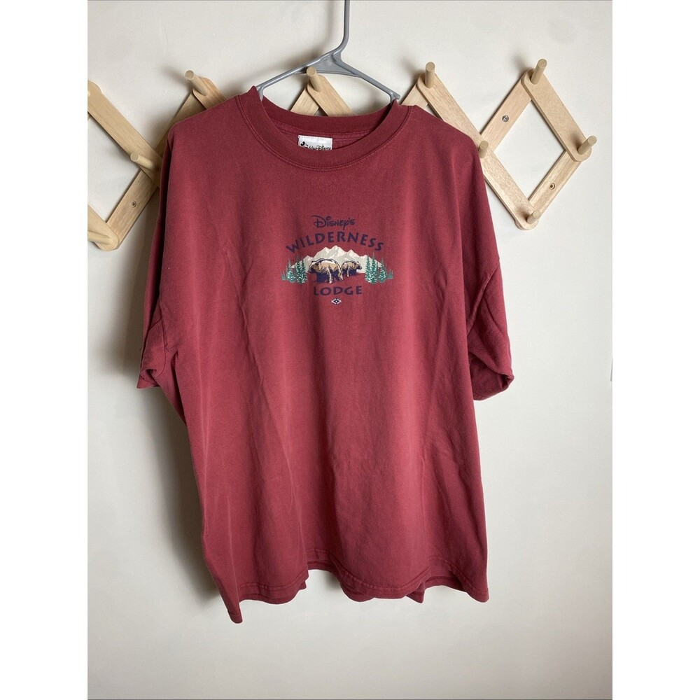 Vintage Walt Disney World Wilderness Lodge T-shirt Red Bear Graphic Size XXL